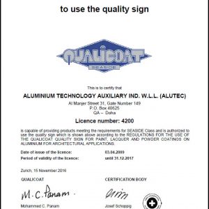 Image of Qualicoat Certificate