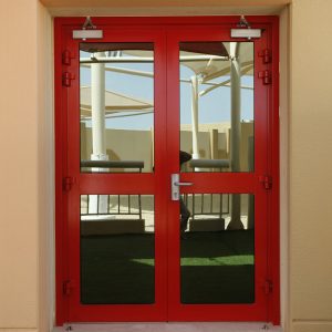 Close up view of a Door at Qatar Banking Studies project