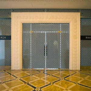 Image of Frame less Pattern Glass Door