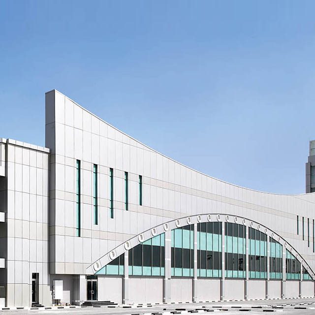 Alutec Products - Image of Metal Facade at Al Sadd Stadium Qatar