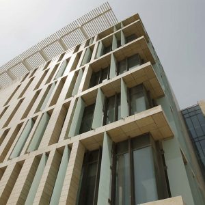 Image of Curtain Walls with Glass Fins at Simulation Center Qatar