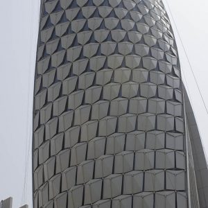 Image of Unitized Curtain Wall Honey Comb panels at NPP Control Tower Qatar