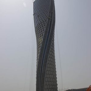 Image of Unitized Curtain Wall Honey Comb panels at NPP Control Tower Qatar