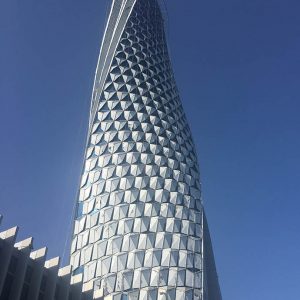 Image of Unitized Curtain Wall Honey Comb panels at NPP Control Tower Qatar