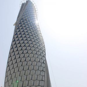 Image of Unitized Curtain Wall with Honey Comb panels at NPP Control Tower Qatar