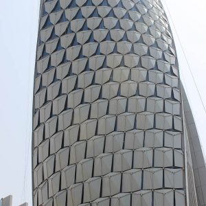 Image of Unitized Curtain Wall with Honey Comb panels at NPP Control Tower Qatar